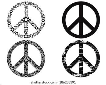 Black Peace Symbol Stock Vector (Royalty Free) 186283391 | Shutterstock