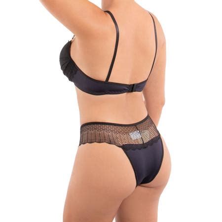 Conjunto Lingerie Feminino Modelo Tanga Renda Toque Secreto Dd