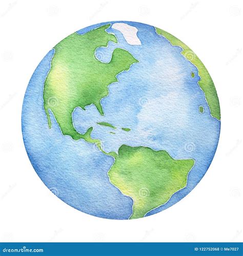 Planet Earth Water Color Illustration Stock Illustration