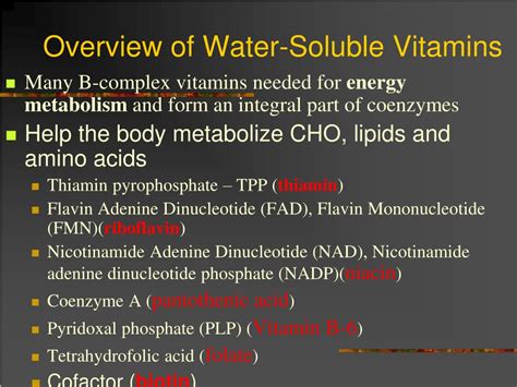 Ppt Chapter 10 The Water Soluble Vitamins Powerpoint Presentation