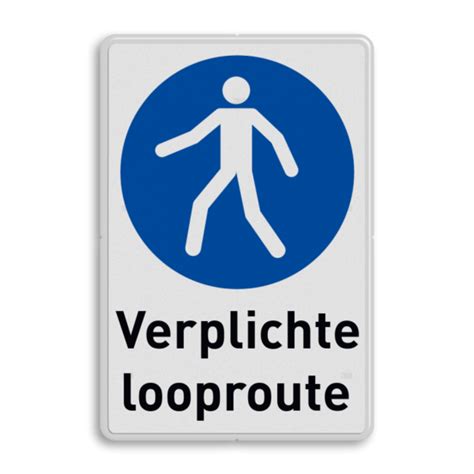 Gebodsbord Verplicht Looppad Of Oversteekplaats Voor Voetgangers