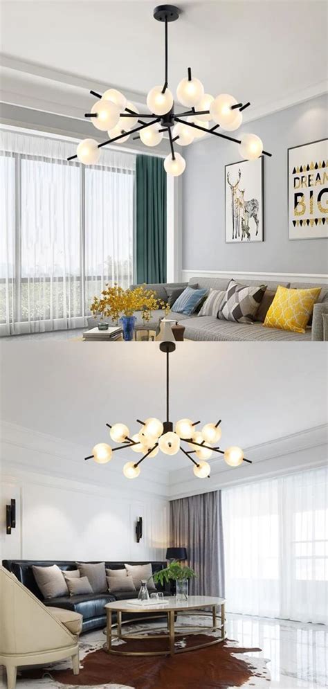 Heads Nordic Molecular Glass Ball Chandelier Postmodern Simple