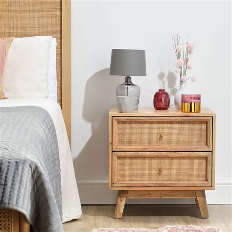 venice  drawer chest unit rattan mango wood