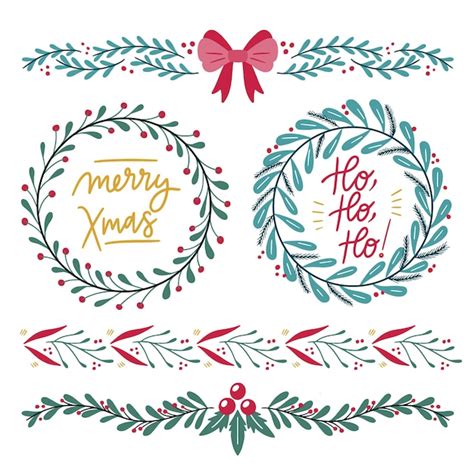 Premium Vector Hand Drawn Christmas Frames And Borders