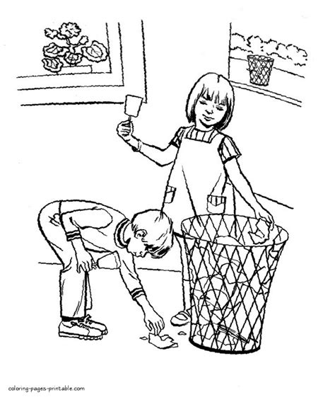 Cleaning The House Coloring Pages Coloring Pages