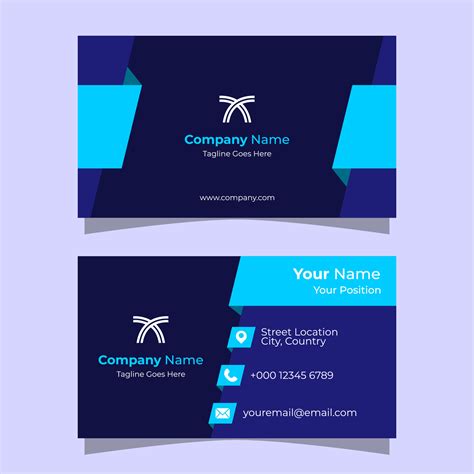 Vector Graphic Of Business Card Icon Template With Modern Blue Dark