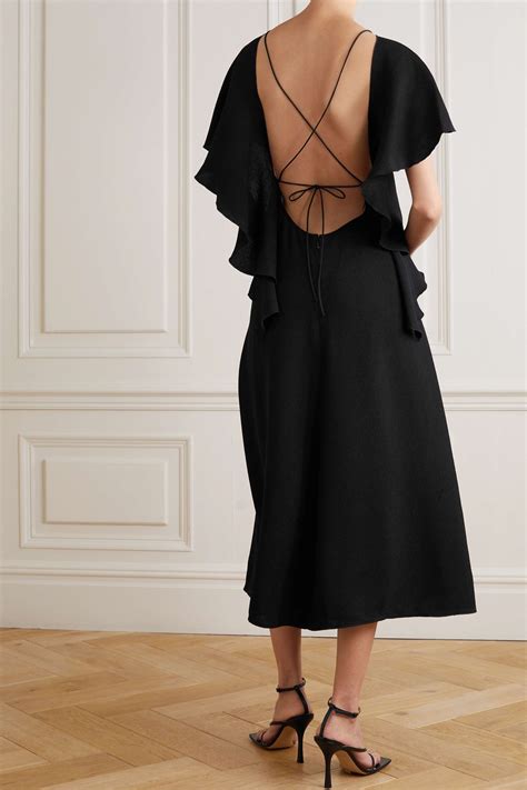 Victoria Beckham Open Back Crepe Midi Dress Net A Porter