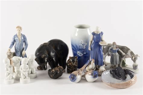 Royal Copenhagen og B G Samling porcelænsfigurer og vaser Lauritz