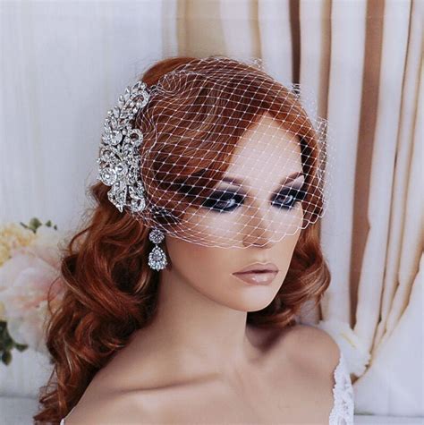 Bridal Birdcage Veil Bird Cage Hair Head Piece Wedding White Etsy