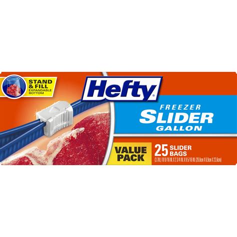 Hefty Freezer Gallon Storage Slider Bags 25 Ct Shipt