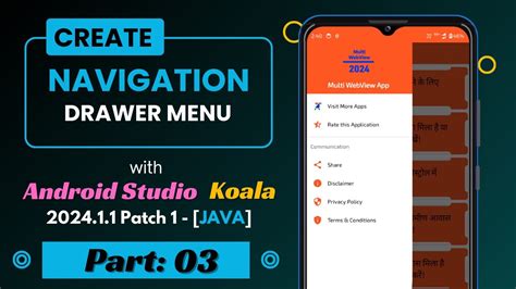 How To Create Navigation Drawer Menu In Android Studio Part