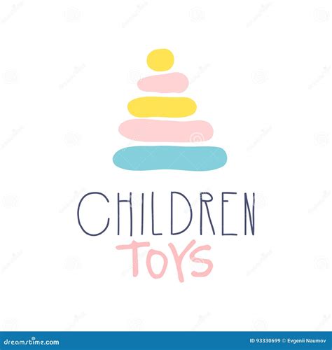 Children Toys Logo Colorful Hand Drawn Vector Illustration Stock Vector