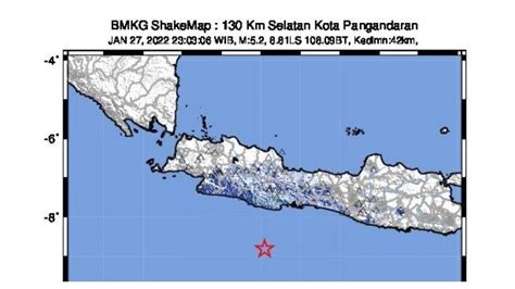 Gempa Guncang Pangandaran Kamis Malam Kekuatan M 5 2 Dirasakan Hingga