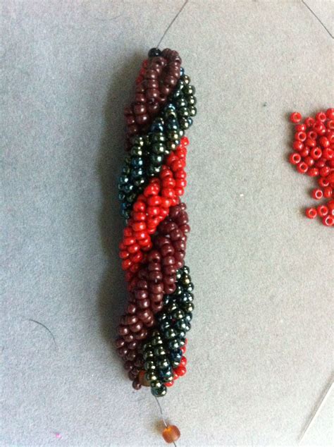 Triple Spiral Stitch With 11 0 Beads And 8 0 Core Beads Seed Bead