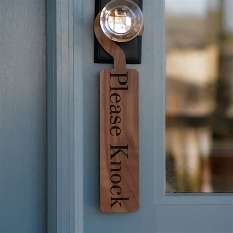 Please Knock Door Hanger Sign Walnut Mad Tree Woodcrafts®