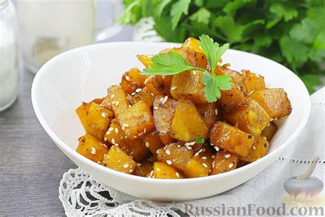 Рецепт: Тыква, жаренная с соевым соусом на RussianFood.com