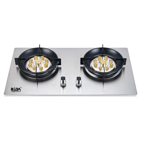 factory direct stainless steel gas stove double burner built  cooker