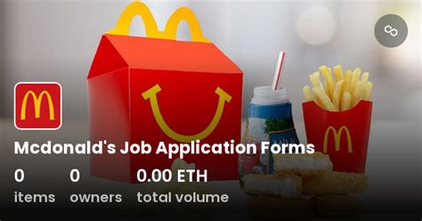 Mcdonalds Job Application Forms Collection Opensea