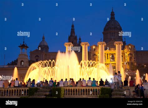 magic fountain  montjuic font magica museu nacional dart de