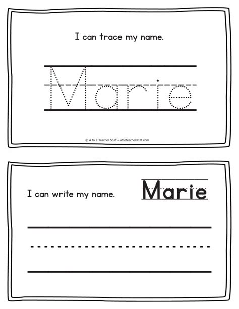 Marie – Name Printables for Handwriting Practice | A to Z Teacher Stuff Printable Pages and ...