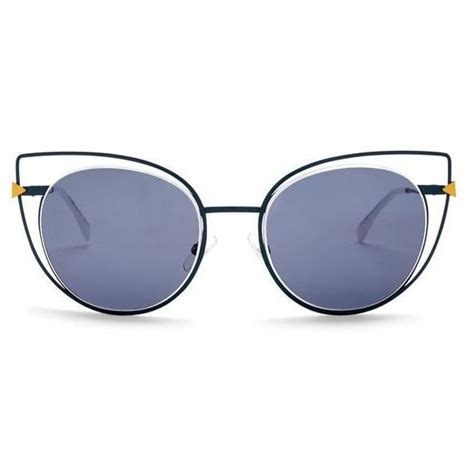 Stylish Fendi Blue Cutout Cat Eye Sunglasses