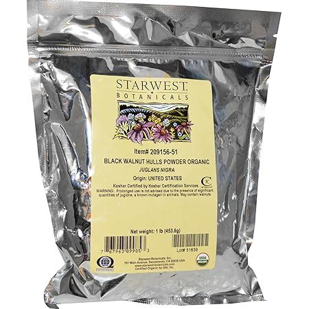 Amazon Starwest Botanicals Organic Black Walnut Hull Powder 1 Lb