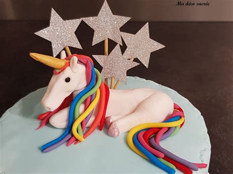 Ma déco sucrée Gâteau licorne arc en ciel