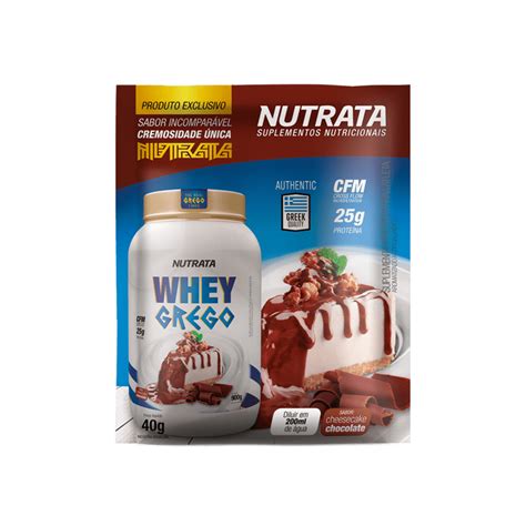 Whey grego sabor cheesecake de chocolate sachê Nutrata un Fique