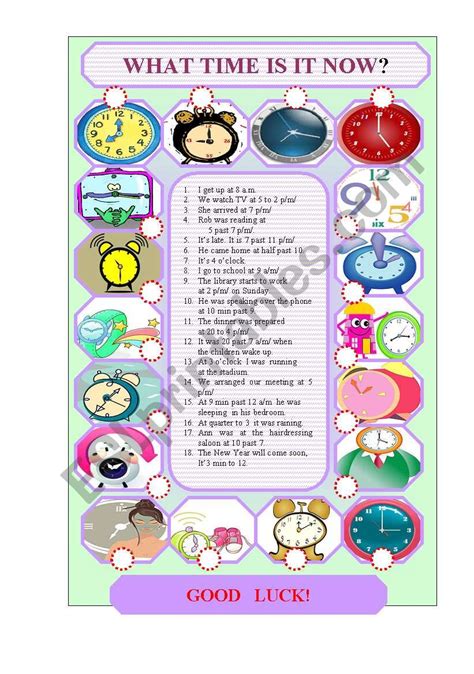 Guess The Time Esl Worksheet By Myemma