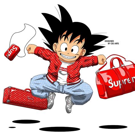 Goku X Supreme X Louis Vuitton Anime Characters Wearing Supreme Hd