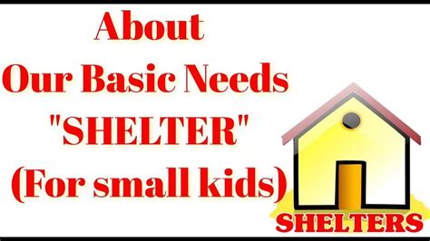 Notes On Our Basic Needs Shelter For Small Kids Types And About