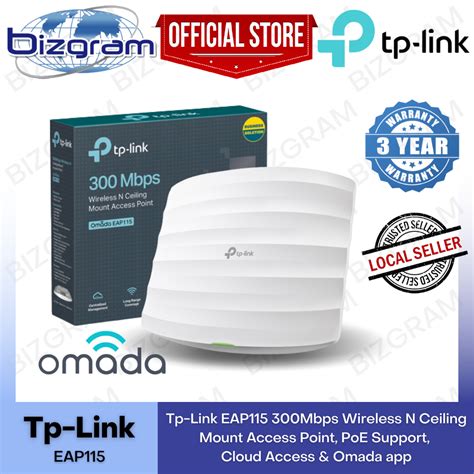 Tp Link Eap115 300mbps Wireless N Ceiling Mount Access Point Poe