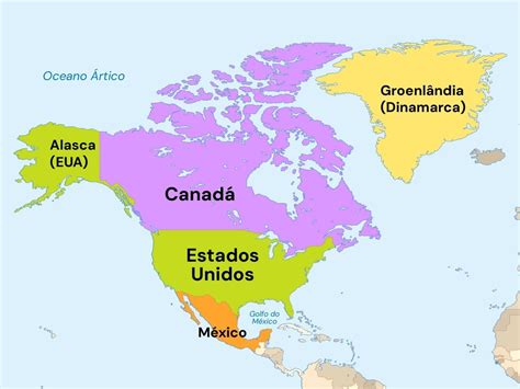 Quais São Os Pais Da America Do Norte - Países da América do Norte: quais são e suas características (com mapa