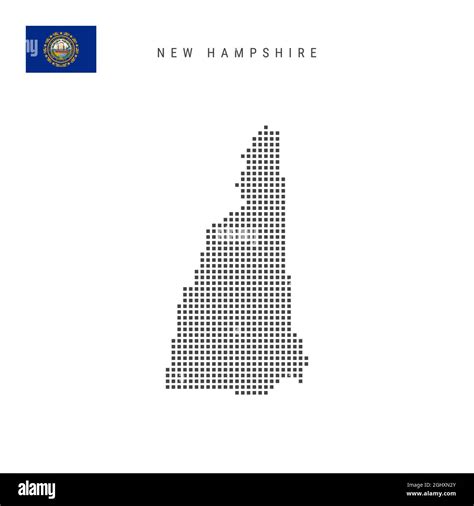 Mapa de patrones de puntos cuadrados de New Hampshire Mapa de píxeles