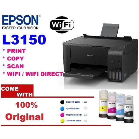 Epson EcoTank L3150 L3156 Wi Fi All In One Ink Tank Printer Shopee