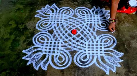 Dhanurmasam Special Kolam With 5 5 Dots Sankranti Geethala Muggulu