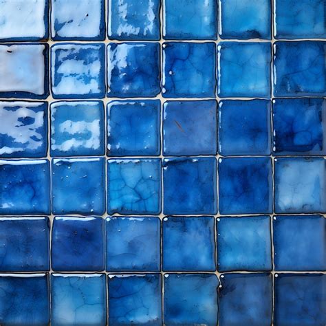 Premium AI Image | Ceramic Blue Tile Texture Pattern