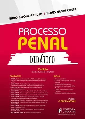 Processo Penal Didatico Juspodivm Ed De Fabio Roque Araujo