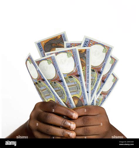 Black Hands Holding 3d Rendered 10000 Central African Cfa Franc Notes