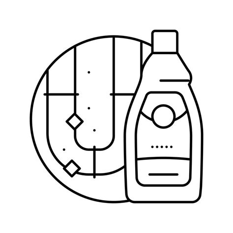 Drain Cleaner Detergent Line Icon Vector Illustration Vector