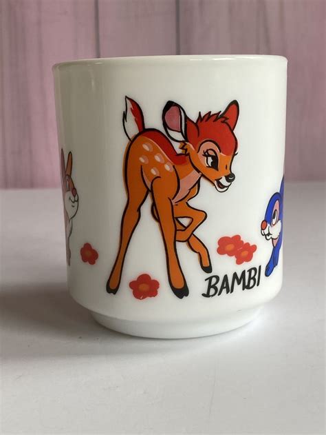 Vtg Disney Bambi Mug Arcopol France Milk Glass Bambi Mug Etsy Bambi