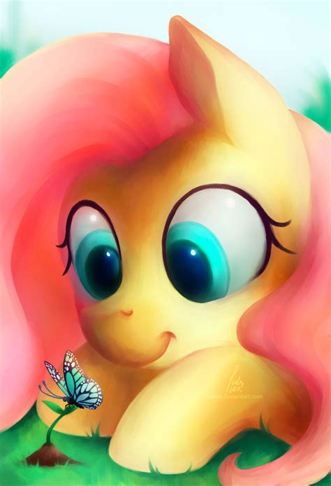 Safe Artist Nekiw Fluttershy Butterfly Pegasus Pony