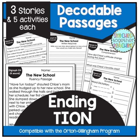 Decodable Reading Passages TION Ending Orton Gillingham Made By Teachers