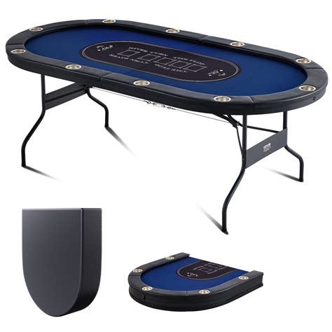 VEVOR 10 Player Foldable Poker Table, Blackjack Texas Holdem Poker ...