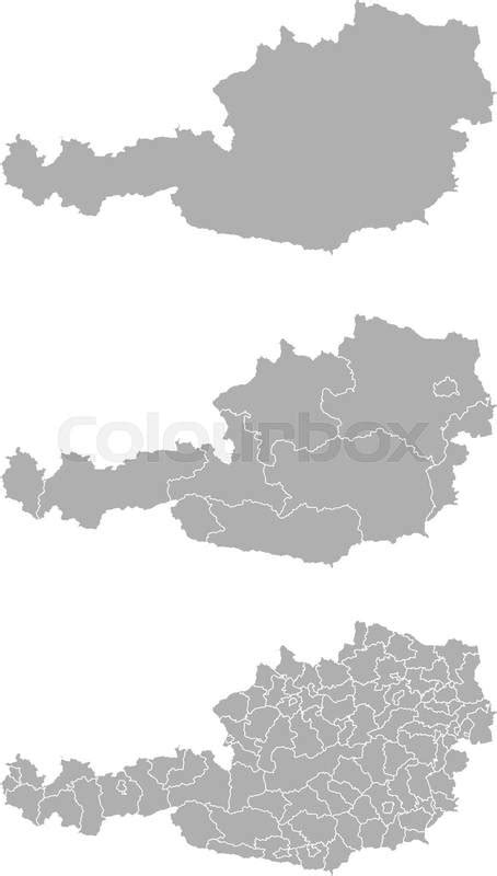 Three detailed vector maps of Austrian administrative region | Colourbox