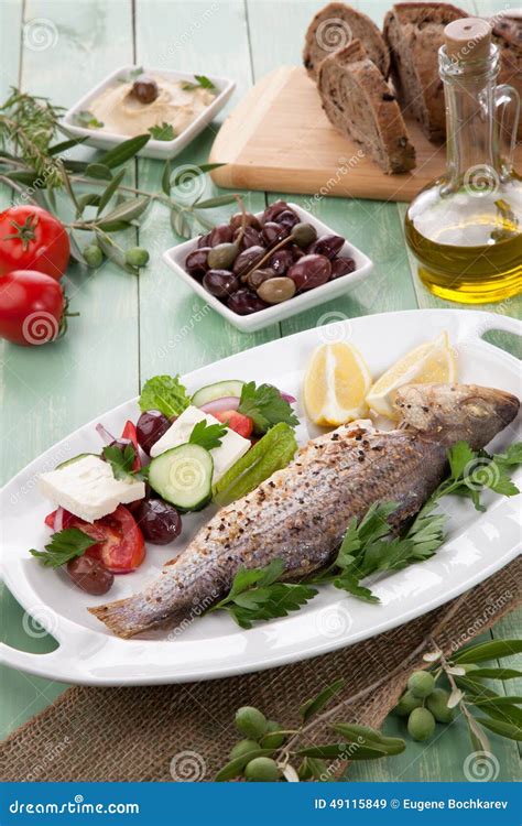 Roasted Seabass Stock Image Image Of Seabass Seafood 49115849