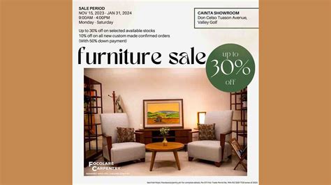 Furniture Sale 2023 - Focolare Carpentry - Custom-made Furniture Manila Philippines