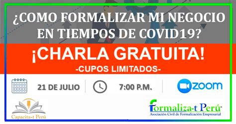 Charla Virtual Gratuito Como Formalizar Mi Negocio En Tiempos De Covid 19