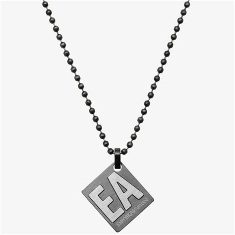 Emporio Armani Egs Mens New Logo Steel Pendant Necklace