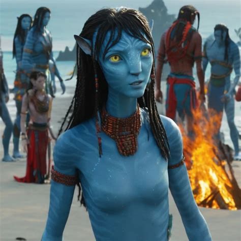Navi Avatar 1girl Alien Lots Of Details Ash Blue Skin Yellow